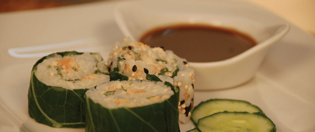 Sushi de Couve com Mamão