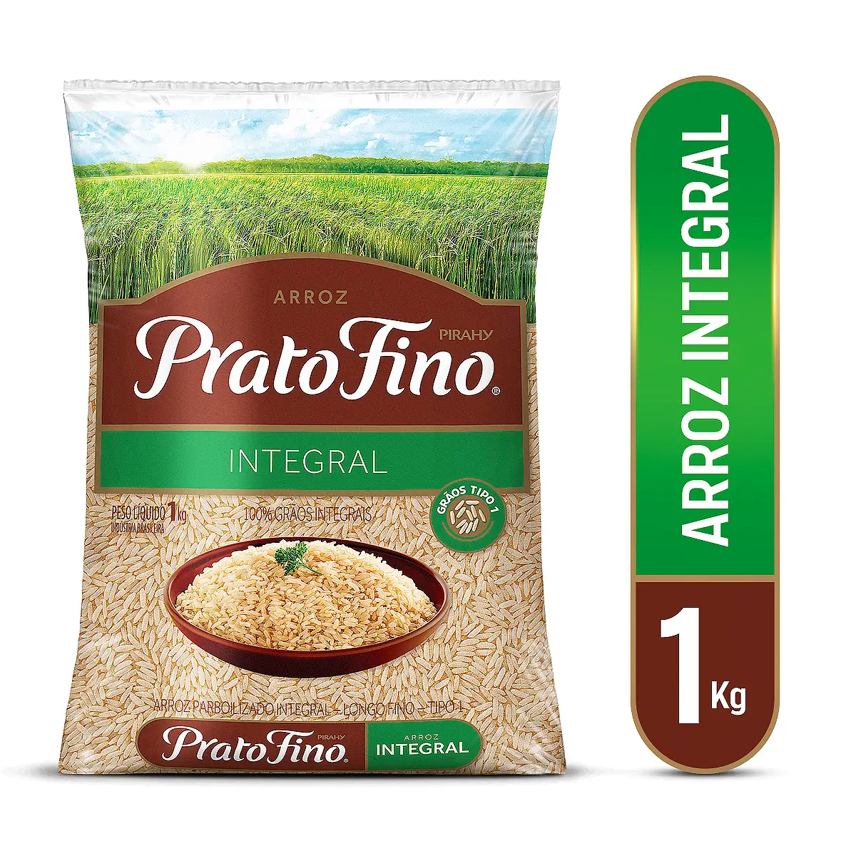 Arroz Prato Fino Integral 1 Kg