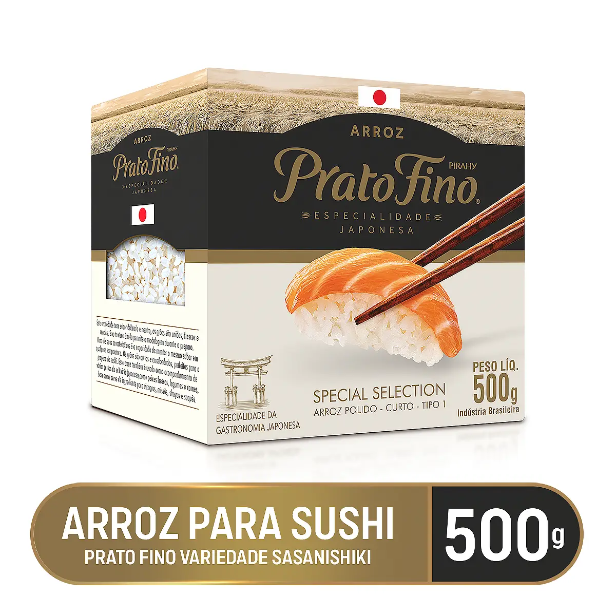 Arroz Prato Fino Japones Para Sushi 500 G