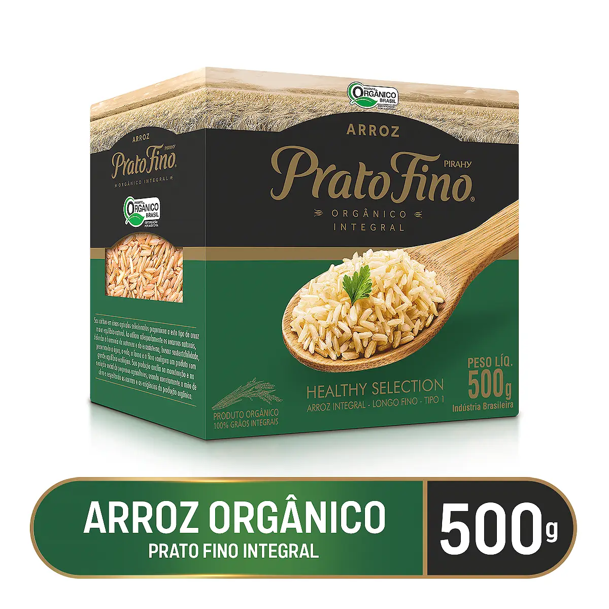 Arroz Prato Fino Organico Integral 500 G