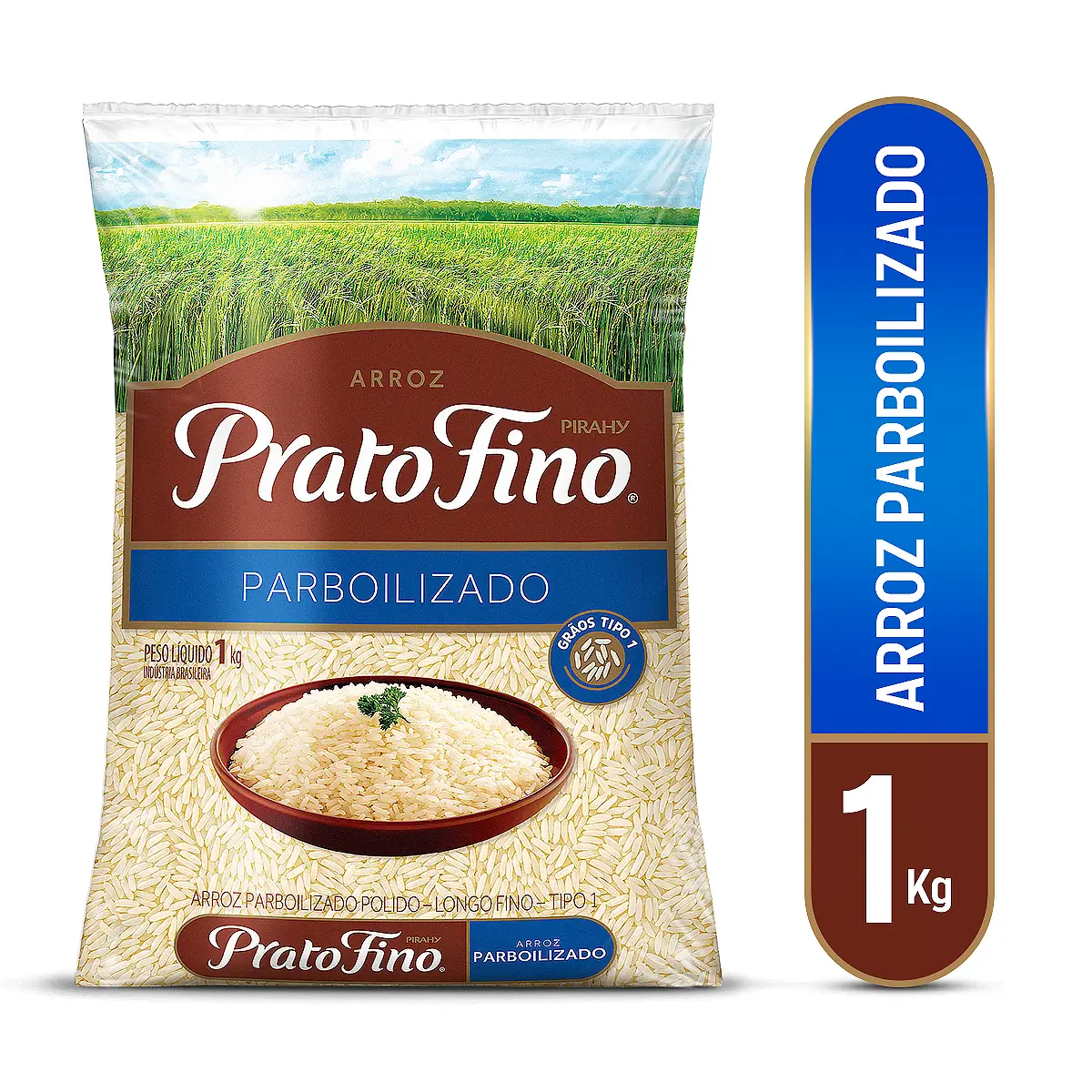 Arroz Prato Fino Parboilizado 1 Kg